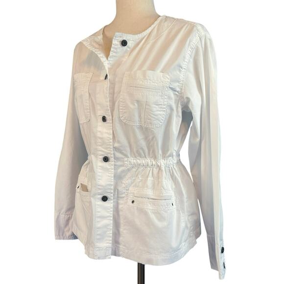 Marrakech Anthropologie Lightweight Cotton Blend Button Front Jacket White Small - Picture 3 of 8